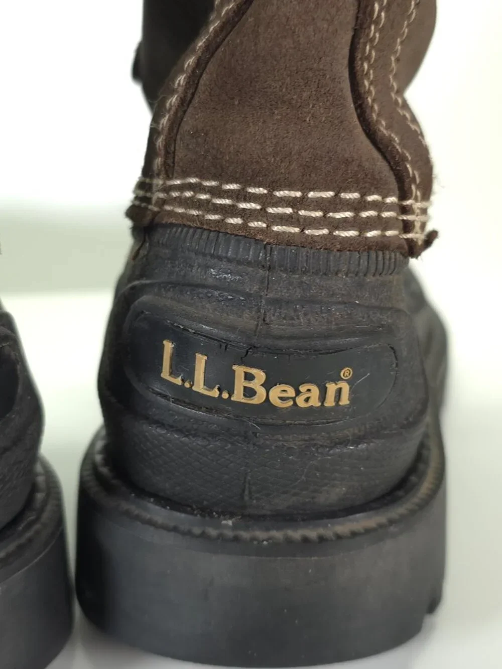 L.L.Bean Brown Shearling Lined Duck Boots Oil Resistant Women's Size 7